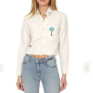 Mother Denim Frenchie Crop Fray Shirt- Super Lover